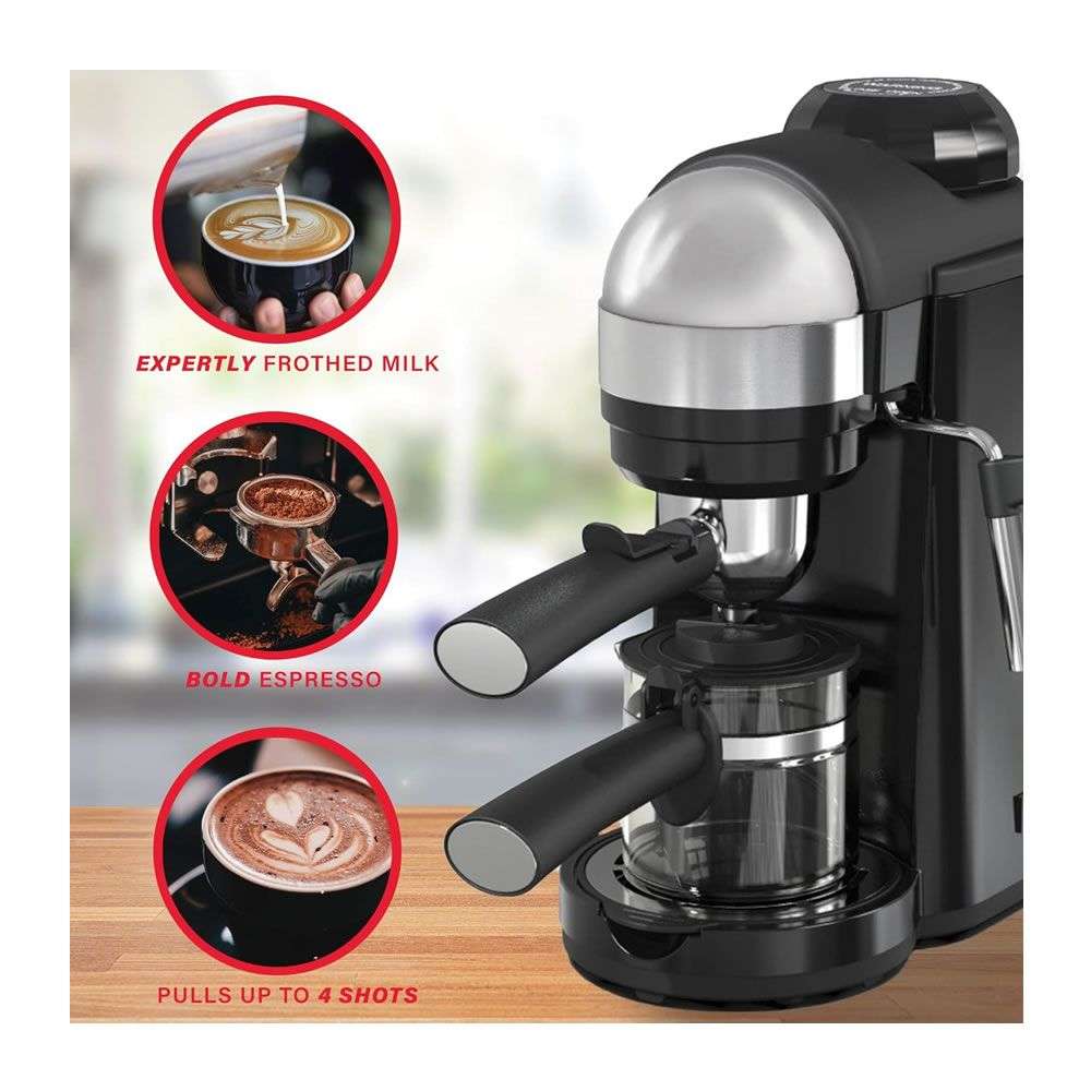 Enzo - Italian 3.5-bar Coffee Maker with Milk Steamer