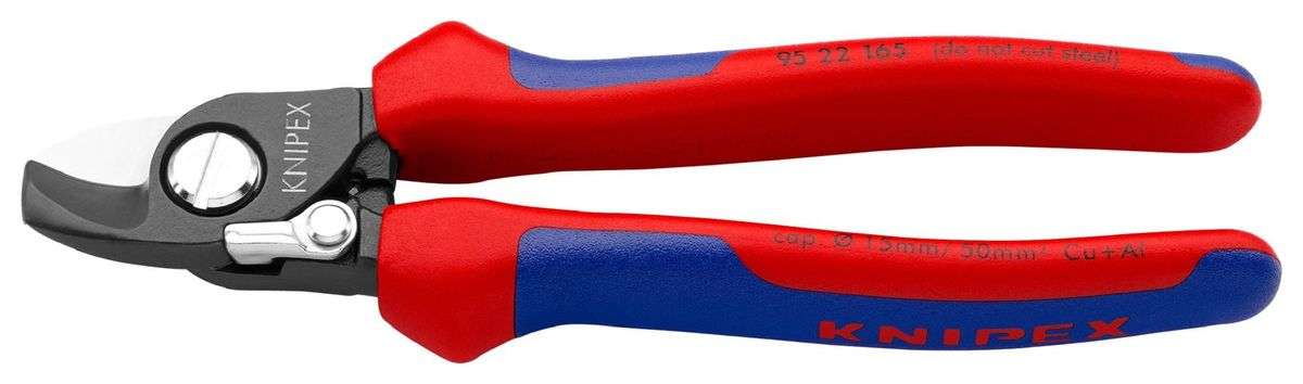 Knipex (95 22 165) Cable Cutter, 15mm Capacity, Opening Spring