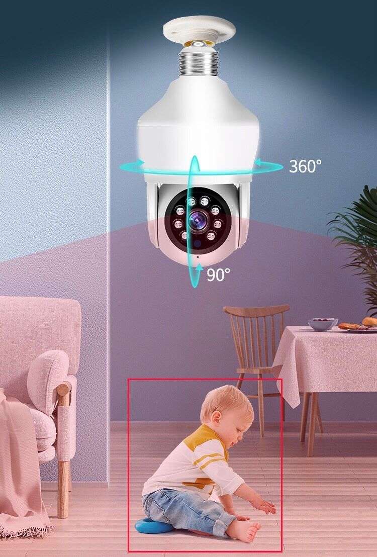 Wireless WIFI Light Bulb Night Vision Remote Control Security Camera
