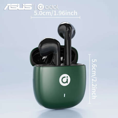 Asus - High Sound Quality Wireless Bluetooth Earbuds With Mic - Green
