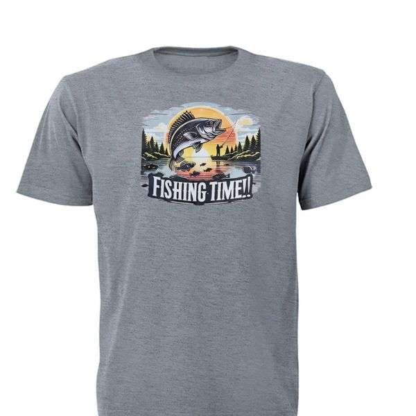 DTF Printed T-Shirt Fishing Time