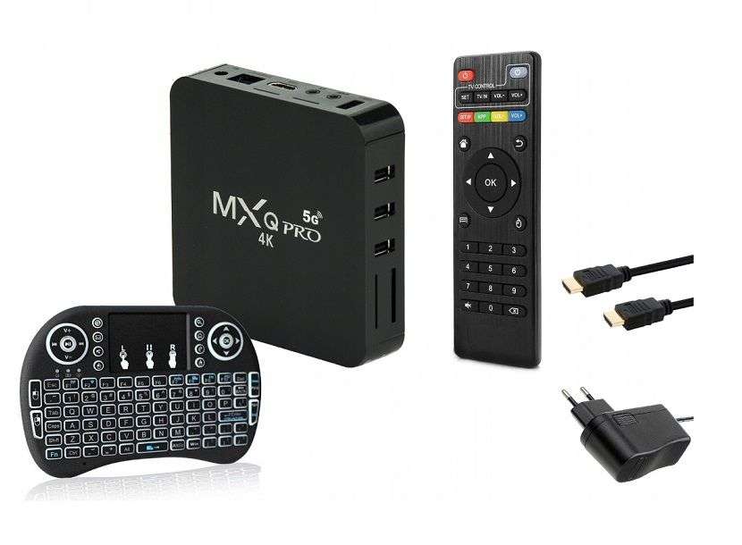MXQ Pro 4K Android TV Box Media Player with Mini Keyboard Android 11m MXQ Pro 128GB
