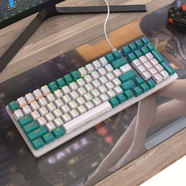 Olive Tree - K3 RGB Wired Mechanical Gaming Keyboard - White Green