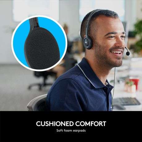 Logitech - H111 Stereo Business 3.5mm multi-device headset - Logitech - H111 Stereo Business 3.5m...