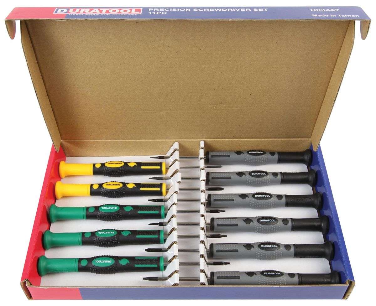Duratool (D03447) Screwdriver Set, Precision, 11 Piece