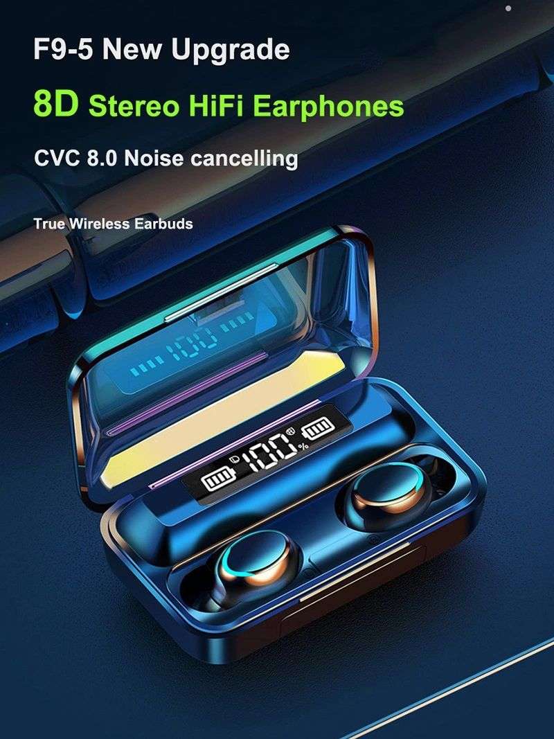 8D HiFi Sound Wireless Bluetooth Earbuds with Powerbank