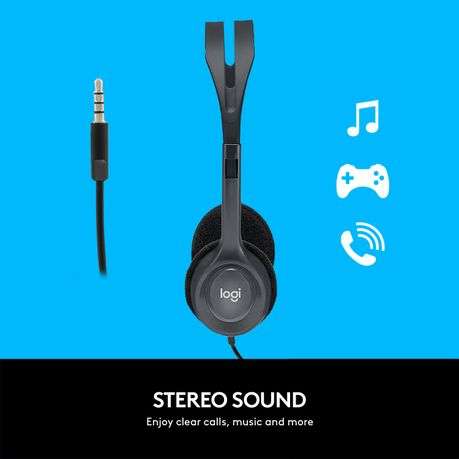 Logitech - H111 Stereo Business 3.5mm multi-device headset - Logitech - H111 Stereo Business 3.5m...