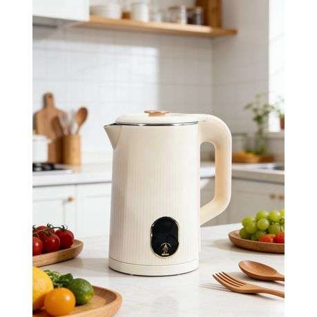 White 1.8L Kettle with Automatic Shut-Off for Easy Serving