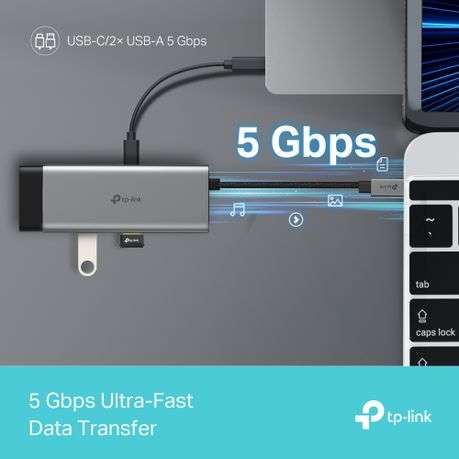Tp-Link - UH5020C USB Type-C 5-in-1 Hub, 1xHDMI + 1xPD + 1xType-C + 2xType-A - Tp-Link - UH5020C ...
