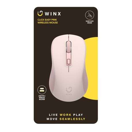 WINX - Click Easy 1600DPI 2.4GHz Wireless Mouse - Pink - WINX - Click Easy 1600DPI 2.4GHz Wireles...