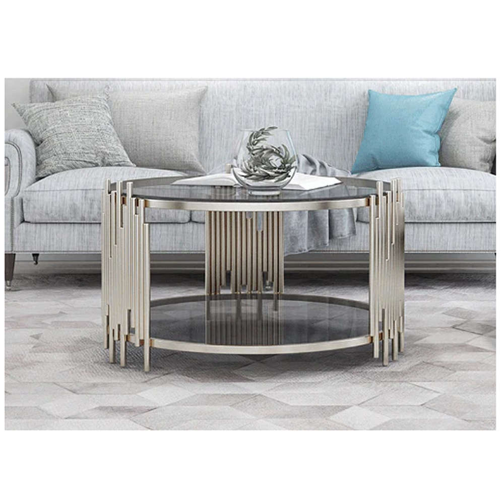 Ornate Carving Patterns Round Coffee Table