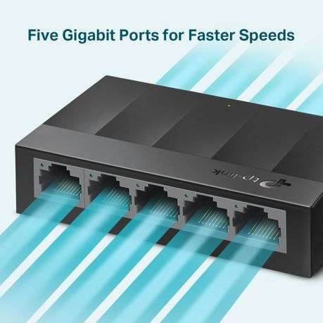 Tp-Link - LiteWave 5 Port Gigabit Desktop Switch - Plastic Case - Tp-Link - LiteWave 5 Port Gigab...