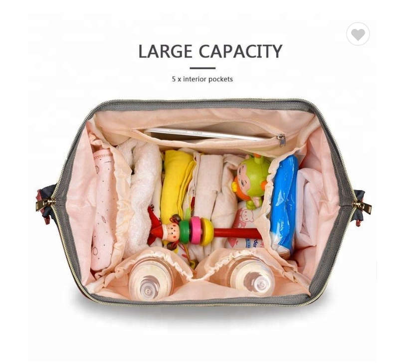 Baby Diaper Waterproof Travel Nappy Bag -Coral