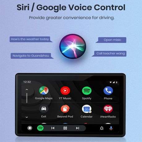 7-Inch Wireless Car Display with CarPlay, Android Auto & Bluetooth