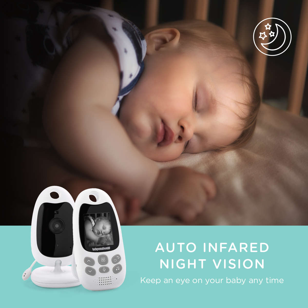BabyWombWorld 2.0` Video Baby Monitor with Audio and Night Vision