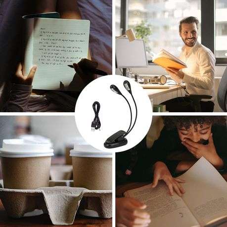 Practical Clip On Book/Music Sheet Double LED Light