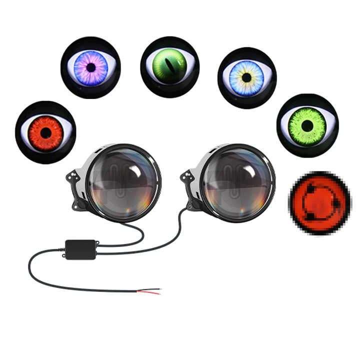 Dynamic 3' Demon Eye Projector Lens Fog Light With Remote - 2 Piece 12-36V