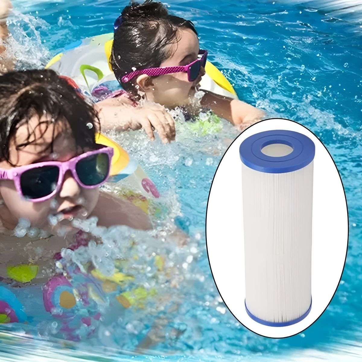 2 Pieces Spa Swimming Pool Cartridge Filter - White