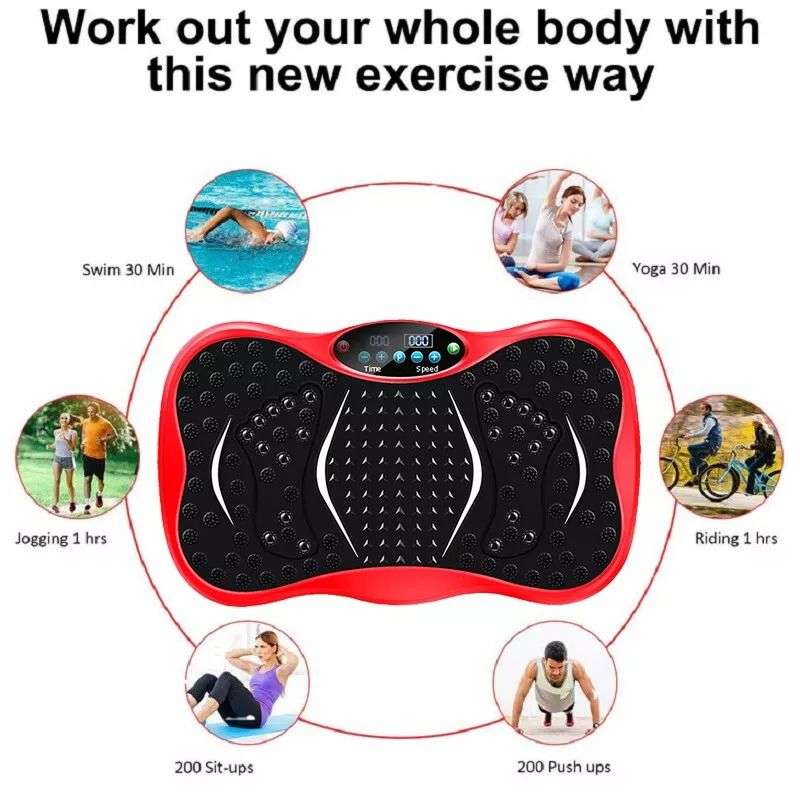 Whole Body Exercise 3D Slim Machine Vibration Plate Fitness Massager - Red