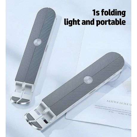 HP - Foldable Metal Laptop Stand With Multi-Gear Adjustment - Silver