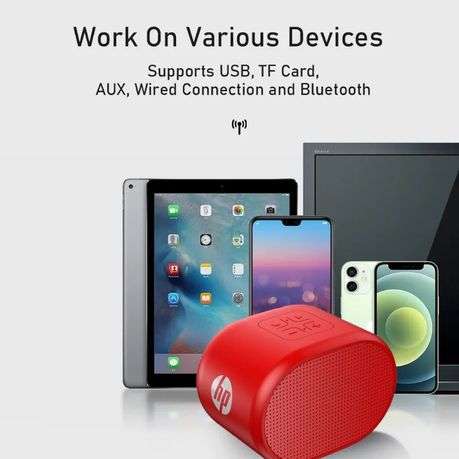 HP - BTS01 - Portable Bluetooth Speaker Hi-Fi Surround Sound - Red
