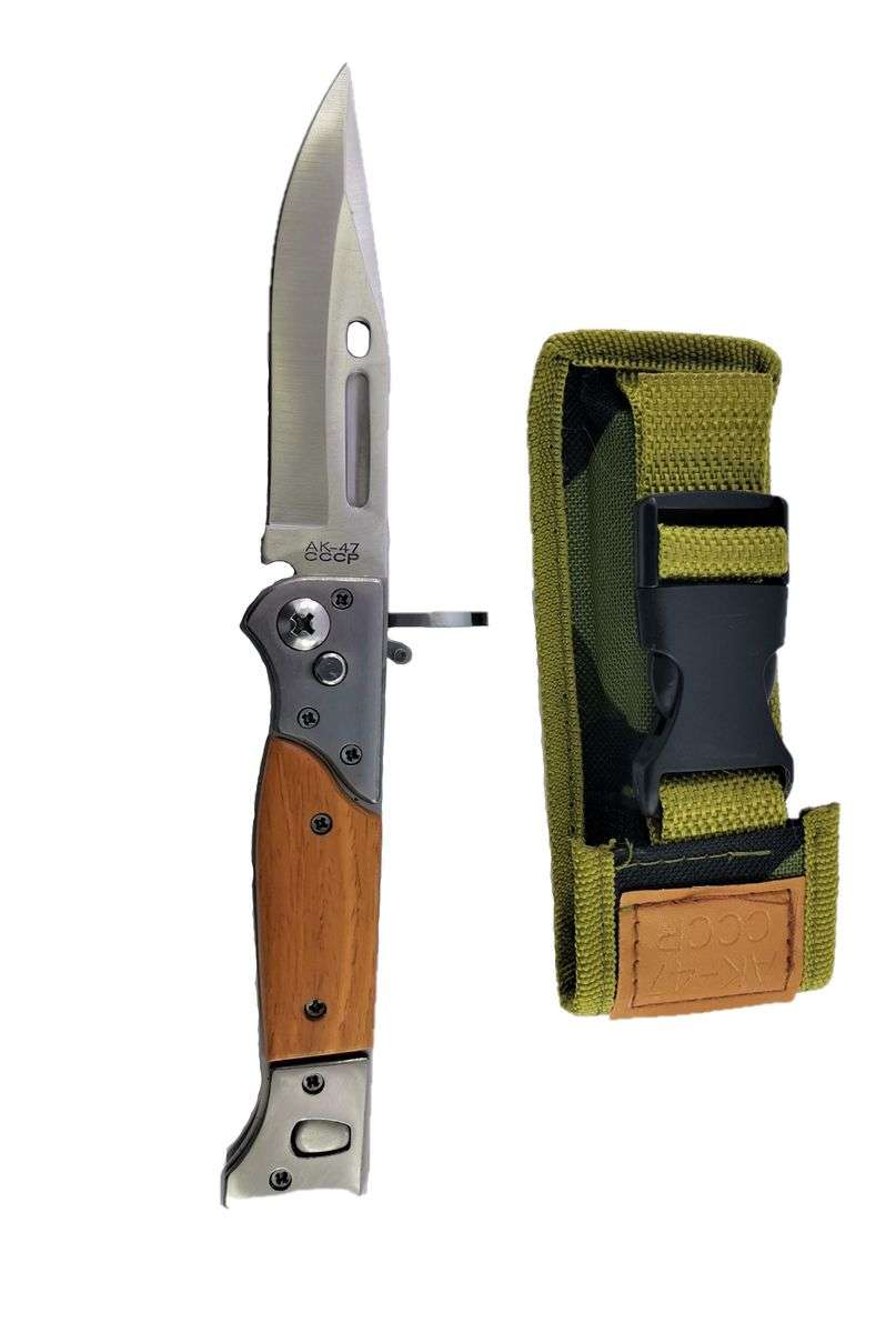 Button Opening Folding Pocket Knife CCCP AK47 AK-47