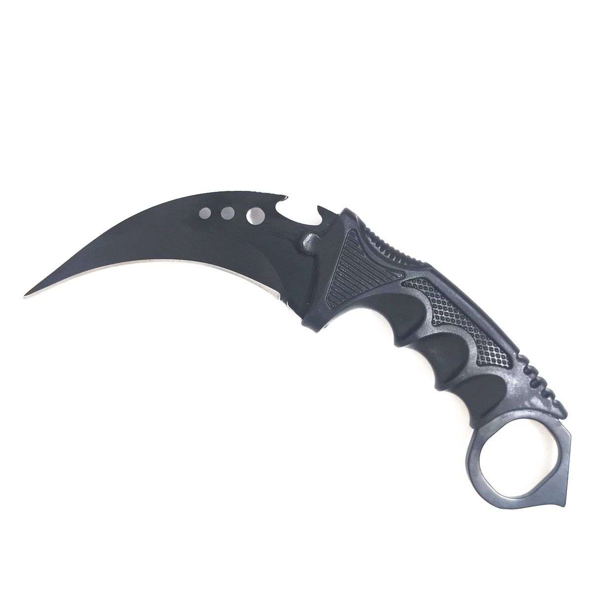 2x Karambit Knife Combat Tiger Claw Tactical Knife - Black + Blitz