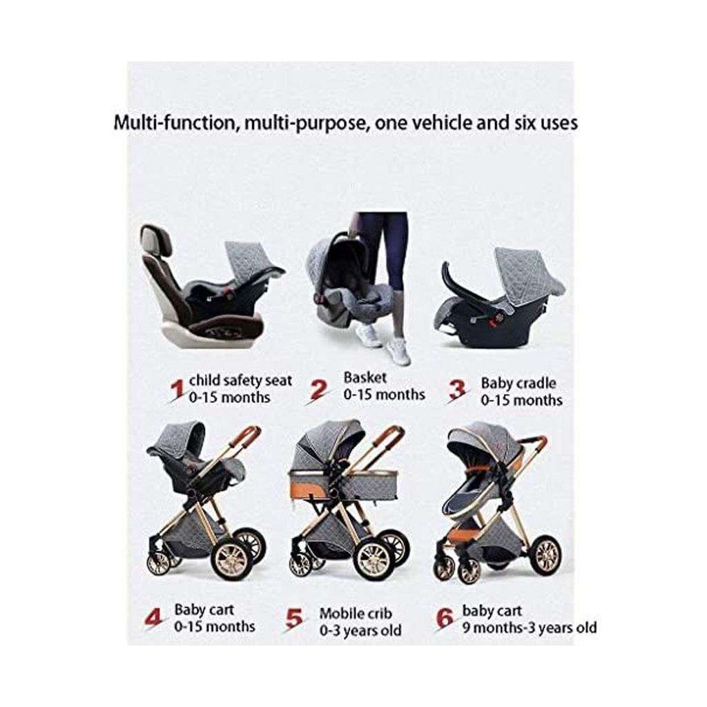 3 in 1 high eggshell pram( NAVY,KHAKI,BLACK,GREY)