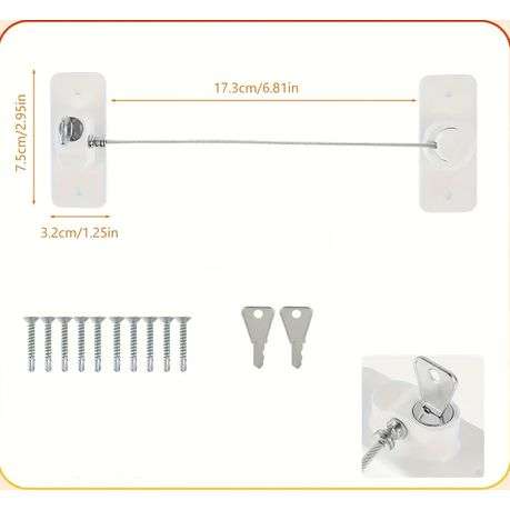 Self-Adhesive Window Security Locks with Screws & Keys - 2 Pack