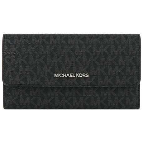 Michael Kors Jet Set Large Trifold Wallet 35F8STVF3B - Black