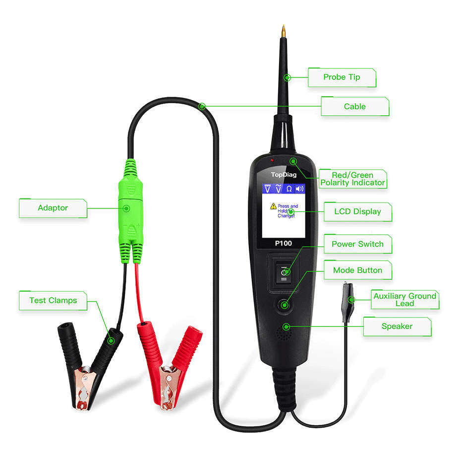 TopDiag P100 Automotive Circuit Tester