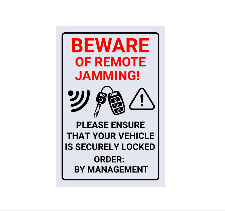 Romote Jamming Caution Safety Sign - ABS Sign Board