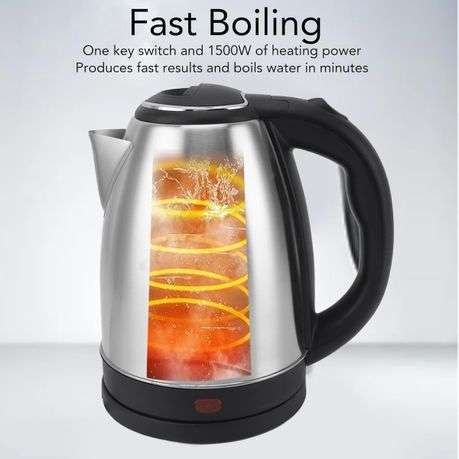 Black Stainless Steel Electric Kettle with Automatic Shut-Off, Rapid Boiling | 2L