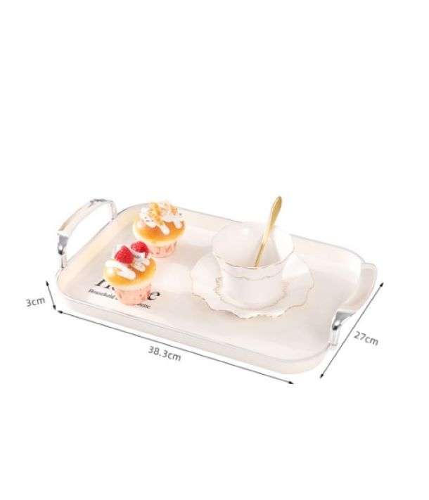 3 Piece Elegant Multi-Purpose Rectangular Large Capacity Serving Tray