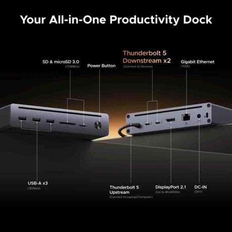 Ugreen - Revodok Maxidok 10-in-1 Thunderbolt 5 Docking Station - Ugreen - Revodok Maxidok 10-in-1...