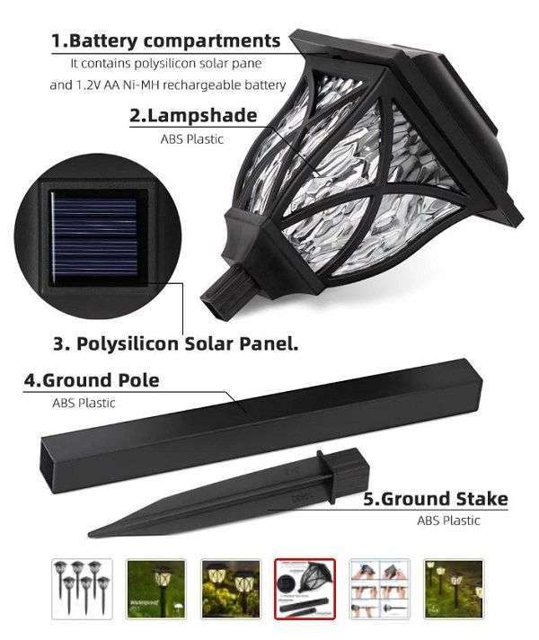 6 Pack Solar Garden lights