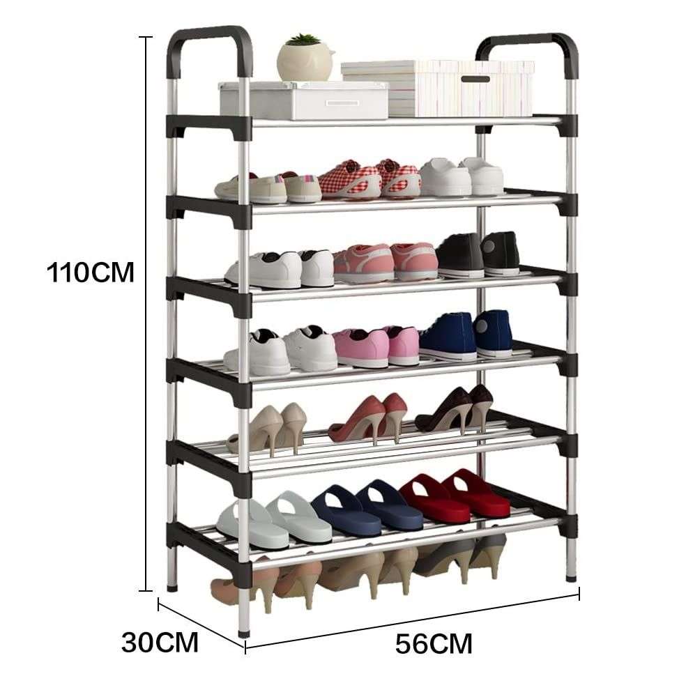 6 Layers Shoe Rack - Black