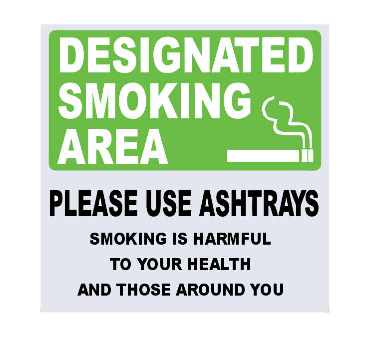 Safety Signs - Designated Smoking Area Sign Board
