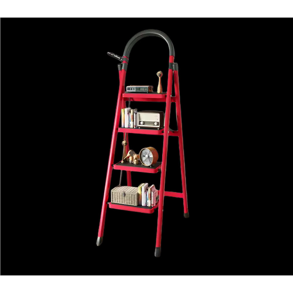 4-Step D-Shaped Household Iron Ladder