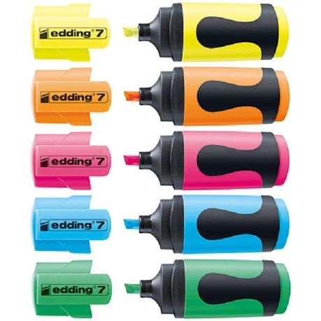 Edding - 7/5 Mini Highlighter Set 5 Pcs. - Edding - 7/5 Mini Highlighter Set 5 Pcs.