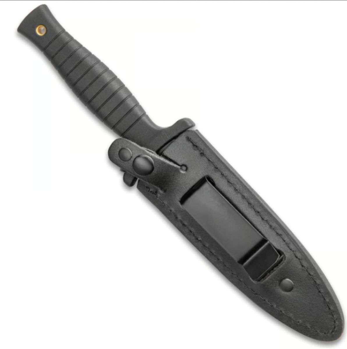 Dubble sided bladeTactical Boot Knife with Clip-on Leather Sheath