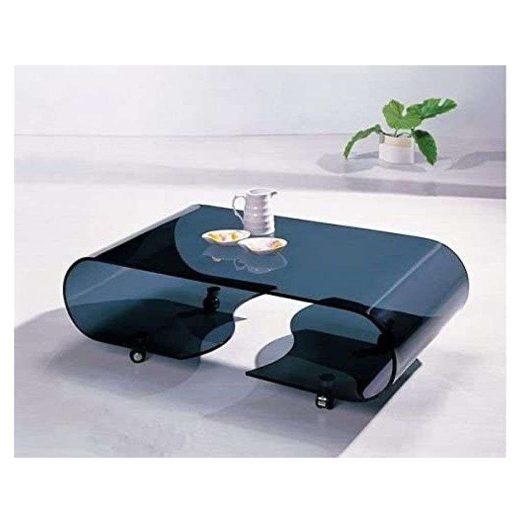 Decorative Coffee Table With Full Bent Glass-Black