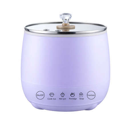 Multi-Function Electric Cooking Pot 1.8L with Glass Lid - (Purple)