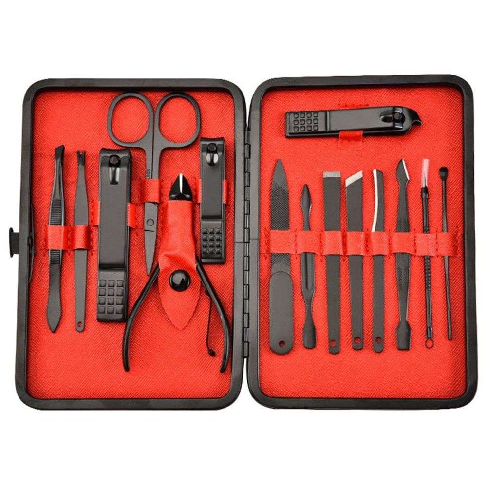 15 Piece Manicure Set - Black (Open Box)