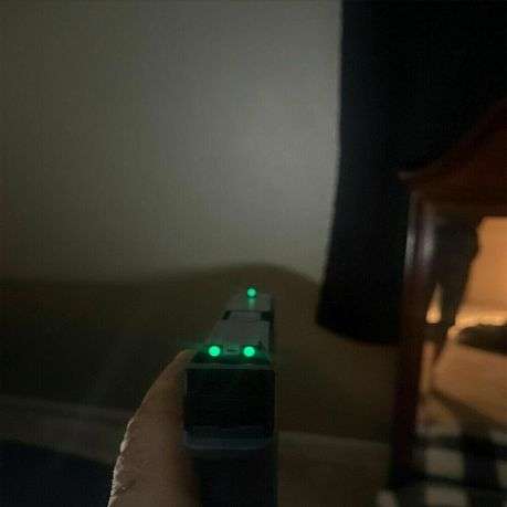 Luminous Glow in Dark Fiber Optic Front and Rear Pistol Sight