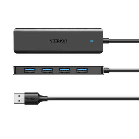 Ugreen - 4-in-1 USB 3.0 Hub - High-Speed 5Gbps Data Transfer - Grey - Ugreen - 4-in-1 USB 3.0 Hub...