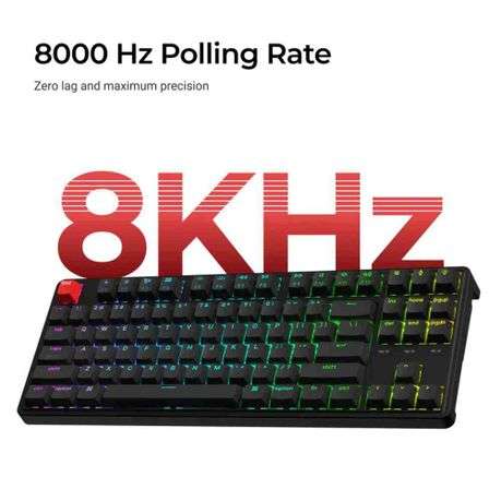 Keychron - C3 Pro 80% 8K Super Banana Switch Hot-swappable RGB Wired Custom Mechanical Keyboard -...