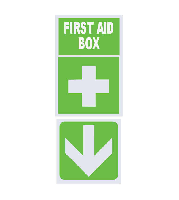 First Aid Box Safety Sign & Directional Arrow - ABS Sign Boards
