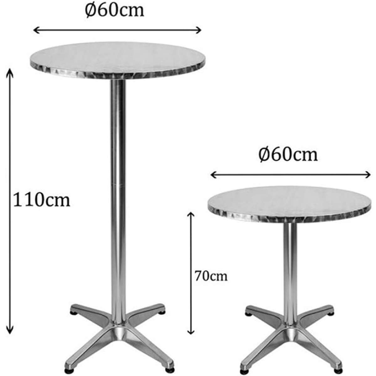 Silver Metal Round Coffee Table