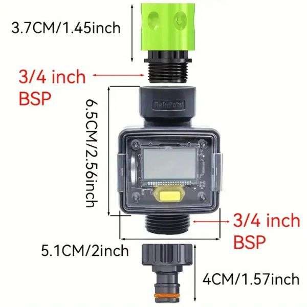 Rainpoint Digital Water Flow Meter with LCD